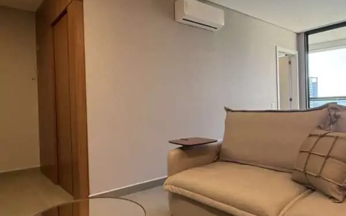 Sala com ar condicionado Apartamento de 3 Quartos Mobiliado para Alugar no Luar Vale do Sereno