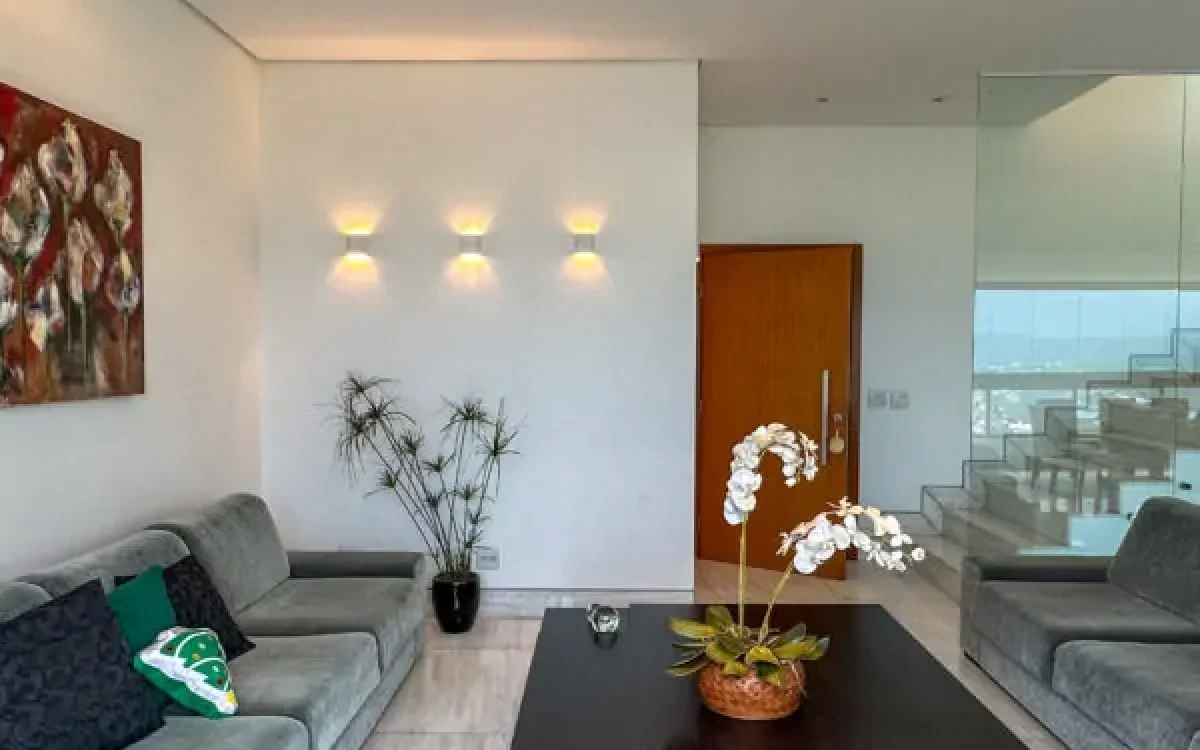 Sala de estar Cobertura com 05 Quartos 402m² à venda por R$6.100.000,00 em Vila da Serra - Nova Lima